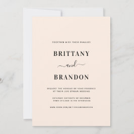 Minimalistisk  Rosa Live Stream Bröllop Inbjudningar