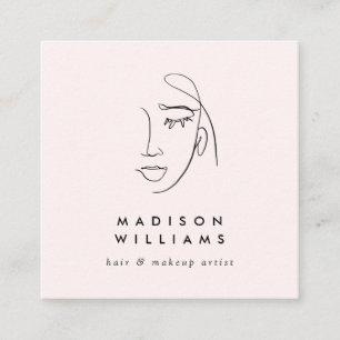 Minimalistisk Rosa Makeup Artist Skin Care Fyrkantigt Visitkort