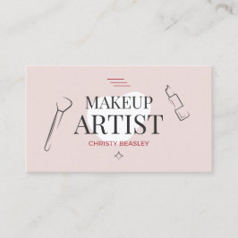 Minimalistisk Rosa Makeup-artist Visitkort