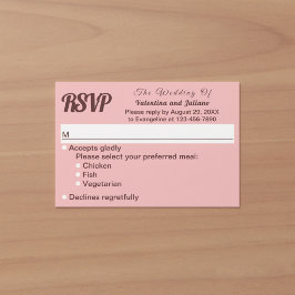 Minimalistisk Rosa Med Mörk Burgunderfärgad Text B OSA Kort