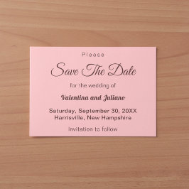 Minimalistisk Rosa Med Mörk Burgunderfärgad Text B Spara Datumet