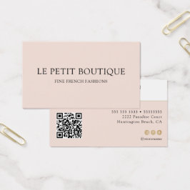 Minimalistisk Rosa med QR-kod Visitkort