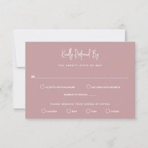 Minimalistisk Rosa Modern Bröllop OSA Kort
