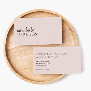 Minimalistisk Rosa Modern Elegant Script Visitkort