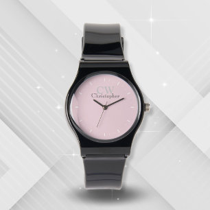 Minimalistisk Rosa Monogram Armbandsur