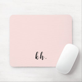 Minimalistisk rosa monogram initialer musmatta