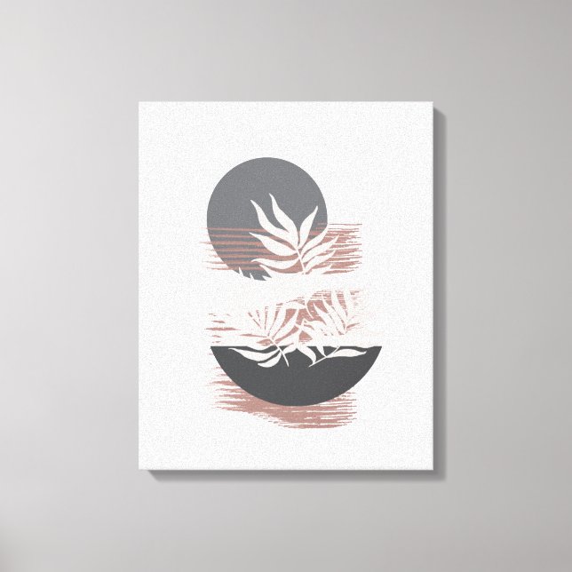 Minimalistisk Rosa och Grått Canvas Wall Art (Framsida)