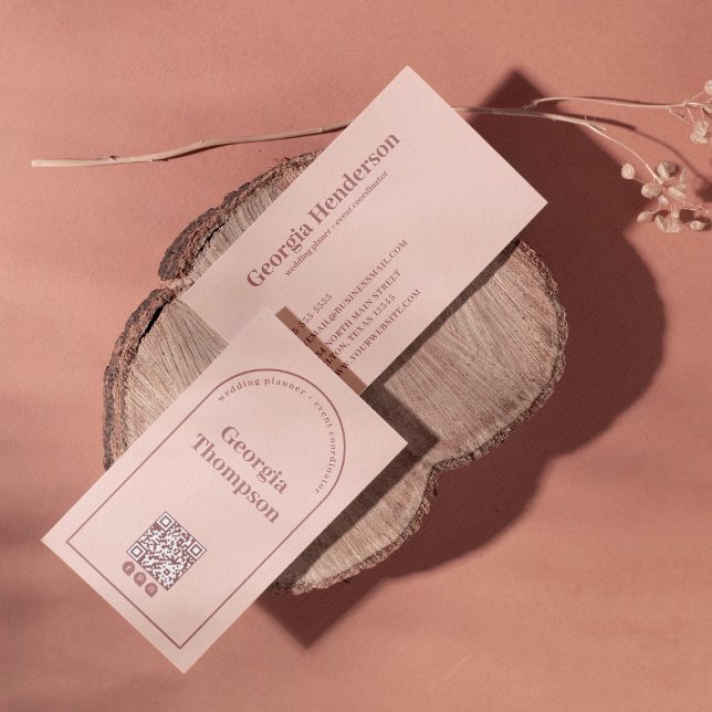 Minimalistisk  Rosa och Mörk Ro Rosa Visitkort (Skapare uppladdad)