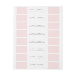 Minimalistisk rosa och vit geometrisk utformning etikettband