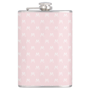 Minimalistisk Rosa och vitt monogram Fickplunta