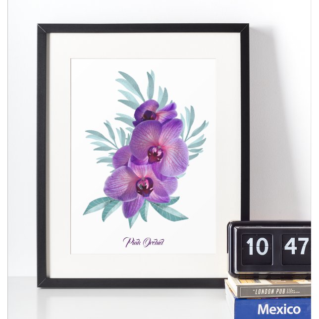 Minimalistisk Rosa Orchid Blommigt Wall Art Poster (Skapare uppladdad)