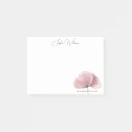 Minimalistisk Rosa Poppy Branding Post-it Block