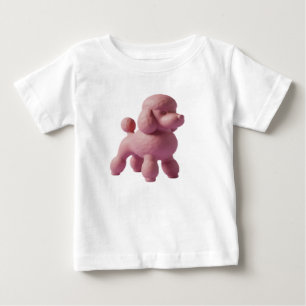 Minimalistisk rosa pudel hund figur t shirt