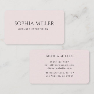 Minimalistisk rosa redaktionell estetiker visitkort