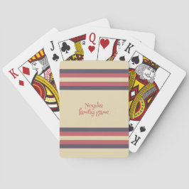Minimalistisk, Rosa Retro Ränder, Text på Krämfärg Casinokort