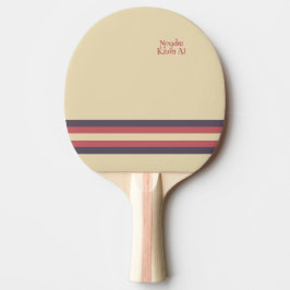 Minimalistisk, Rosa Retro Ränder, Text på Krämfärg Pingisracket