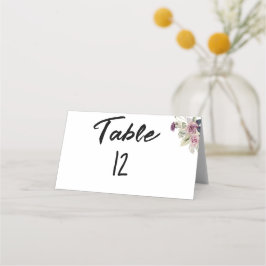 Minimalistisk rosa ros placeringskort