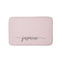 Minimalistisk Rosa Rosa Flickaktig Monogram Namnsk