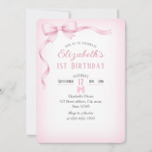Minimalistisk rosa rosett förstagångsfödelsedagsin