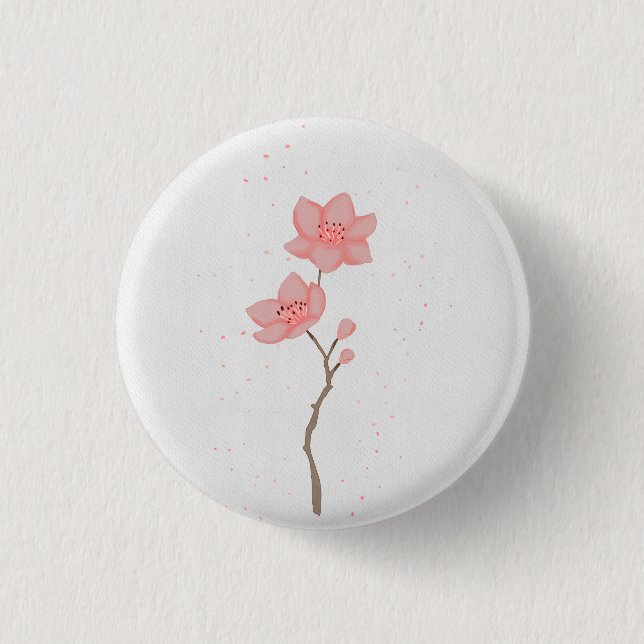 Minimalistisk rosa Sakura körsbärsblomma blomsterg Knapp (Framsida)
