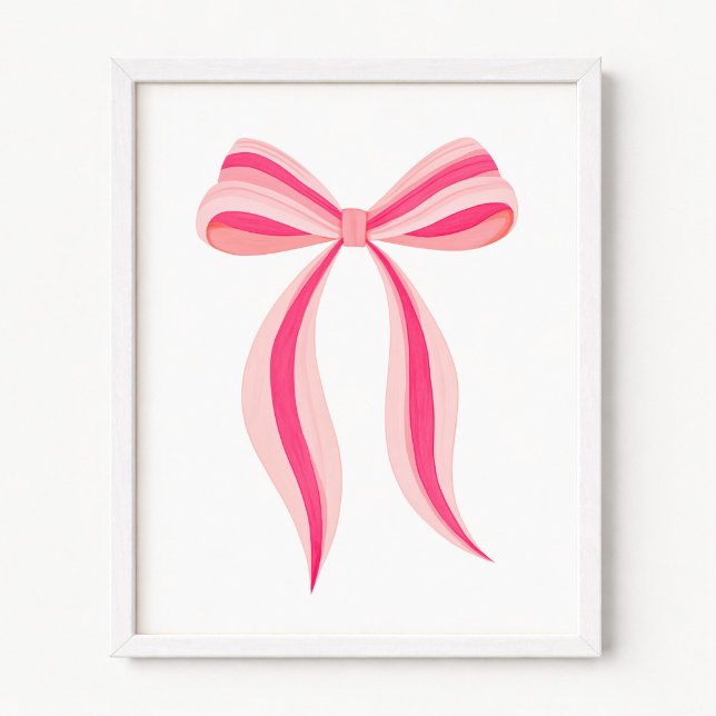 Minimalistisk rosa slinga och band poster (Minimalist Pink Bow and Ribbon Poster)