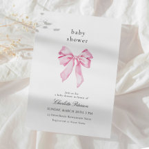Minimalistisk Rosa Slöja Bebis Shower Inbjudan