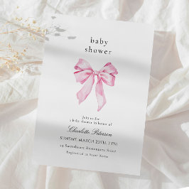 Minimalistisk Rosa Slöja Bebis Shower Inbjudan