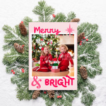 Minimalistisk Rosa Söt Familj Foto Jul