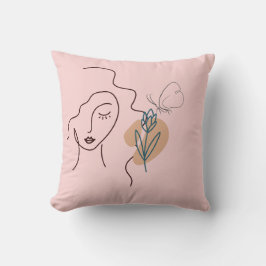 Minimalistisk Rosa Square Dekorativ kudde | Mjuk o