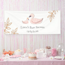 Minimalistisk Rosa Svan Princess & Mamma Baby Show