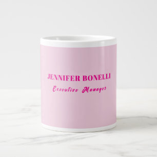 Minimalistisk rosa trendig personlig anpassad namn jumbo mugg