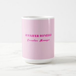 Minimalistisk rosa trendig personlig anpassad namn kaffemugg