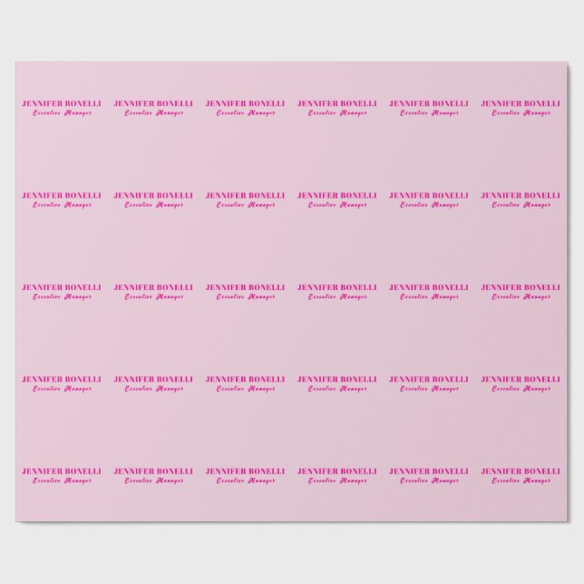 Minimalistisk rosa trendig personlig anpassad namn presentpapper (Platt)