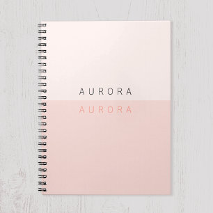 Minimalistisk Rosa Tvåtons Anteckningsbok