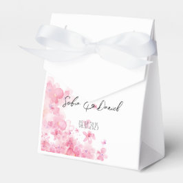 Minimalistisk rosa vildblomma bröllop vitt presentaskar