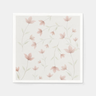 Minimalistisk rosablommig elegant bröllop pappersservett