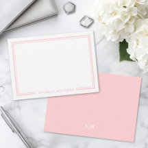 Minimalistisk rosablommig tvåkantig monogram