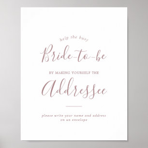 Minimalistisk roséguld adressera ett kuvert tecken poster