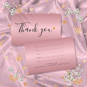Minimalistisk roséguld hjärta gåvovoucher visitkort