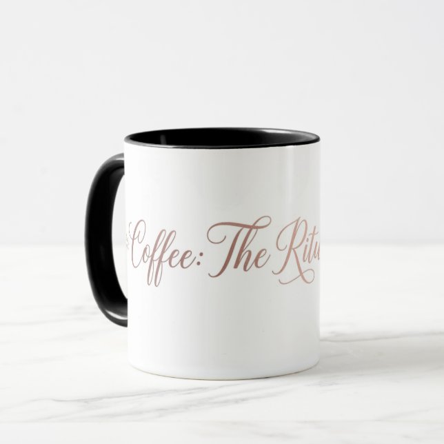 MINIMALISTISK ROSÉGULD KAFFERITUAL CITERAD ESTETIK MUGG (Framsida vänster)