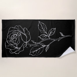 Minimalistisk roslinjekonst – Svart och vit blomma