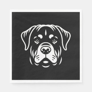 Minimalistisk Rottweiler Ansikte-design - fet kons Pappersservett