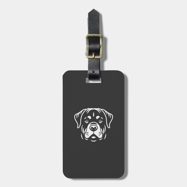 Minimalistisk Rottweiler-ansiktsdesign � Djärv lin Bagagebricka (Vertikal Framsida)