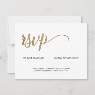 Minimalistisk RSVP Guld Ifyllbara Reserverade Plat OSA Kort