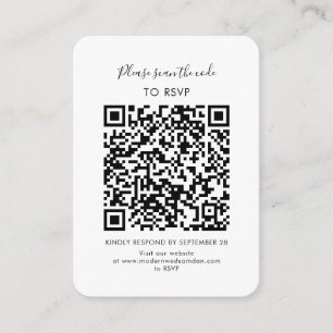 Minimalistisk RSVP med QR-kodskript Tilläggskort