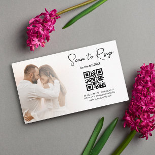 minimalistisk rsvp qr-kod minimalistiskt bröllopsf tilläggskort