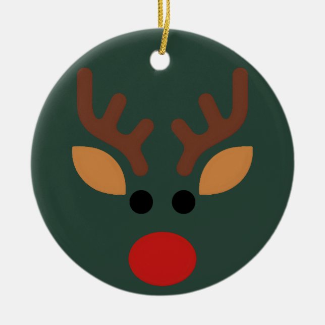 Minimalistisk Rudolf Ren Julgransprydnad Keramik (Framsidan)