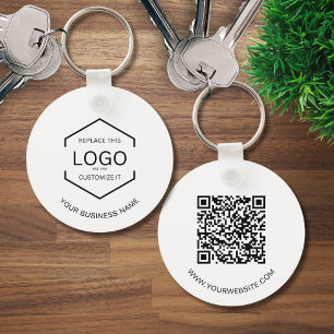 Minimalistisk rund QR-kod, företagsekonomisk Logot Nyckelring