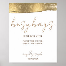Minimalistisk Rustic Anpassningsbar Kids Busy Bags Poster