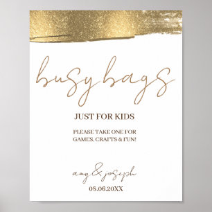 Minimalistisk Rustic Anpassningsbar Kids Busy Bags Poster